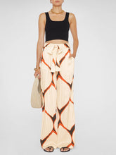 Load image into Gallery viewer, Exquisite Satin Abstract Geometric Print Loose Wide-leg Pants