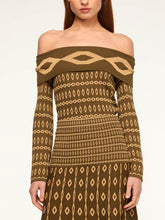 Load image into Gallery viewer, Exquisite Geometric Pattern Geometric Jacquard Flared Sleeve Knit set