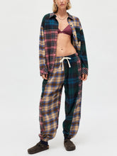 Load image into Gallery viewer, Unique Plaid Trousers Loose Stitching Pajama Set