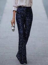 Load image into Gallery viewer, Elegant Sequined Flared Trousers