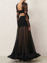 Load image into Gallery viewer, Elegant Lace Hollow A-line Maxi Dress