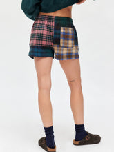 Load image into Gallery viewer, Unique Plaid Shorts Loose Stitching Pajama Set