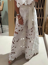 Load image into Gallery viewer, Exquisite Floral Embroidered Hollow Lace Wide-Leg Pants