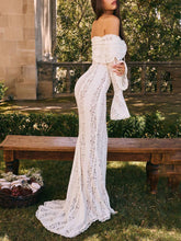 Load image into Gallery viewer, Elegant One Shoulder Lace Fishtail Maxi Dress