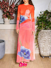 Lataa kuva Galleria-katseluun, Unique Floral Print Pleated Slit Maxi Dress