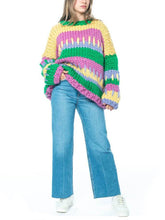 Load image into Gallery viewer, Unique Colorful Striped Loose Crewneck Sweater