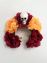 Load image into Gallery viewer, Halloween Skull Flower Headband