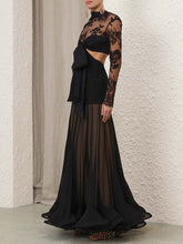 Load image into Gallery viewer, Elegant Lace Hollow A-line Maxi Dress