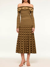 Load image into Gallery viewer, Exquisite Geometric Pattern Geometric Jacquard Flared Sleeve Knit set