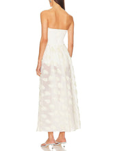 Load image into Gallery viewer, Elegant Strapless A-Line Slightly Sheer Midi Dress