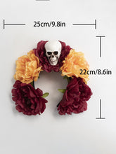 Load image into Gallery viewer, Halloween Skull Flower Headband