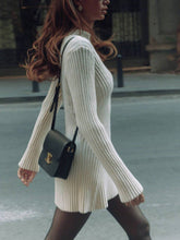 Load image into Gallery viewer, Classic And Versatile Bell Sleeve Mini Sweater Dress