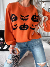 Laden Sie das Bild in den Galerie-Viewer, Pumpkins Carvin Knit Halloween Sweater