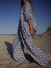 Load image into Gallery viewer, Unique Ethnic Pattern Print Elastic Drawstring Wide-leg Pants