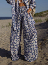 Load image into Gallery viewer, Unique Ethnic Pattern Print Elastic Drawstring Wide-leg Pants