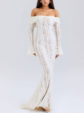 Load image into Gallery viewer, Elegant One Shoulder Lace Fishtail Maxi Dress