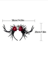 Load image into Gallery viewer, Halloween Flower Antler Headband Crown