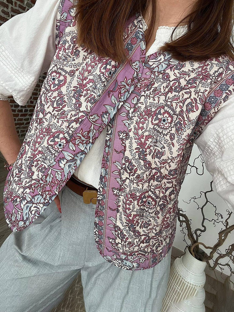 Fashionable Sleeveless Printed Vest Jacket