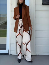 Load image into Gallery viewer, Exquisite Satin Abstract Geometric Print Loose Wide-leg Pants