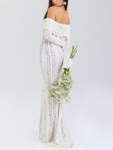 Load image into Gallery viewer, Elegant One Shoulder Lace Fishtail Maxi Dress