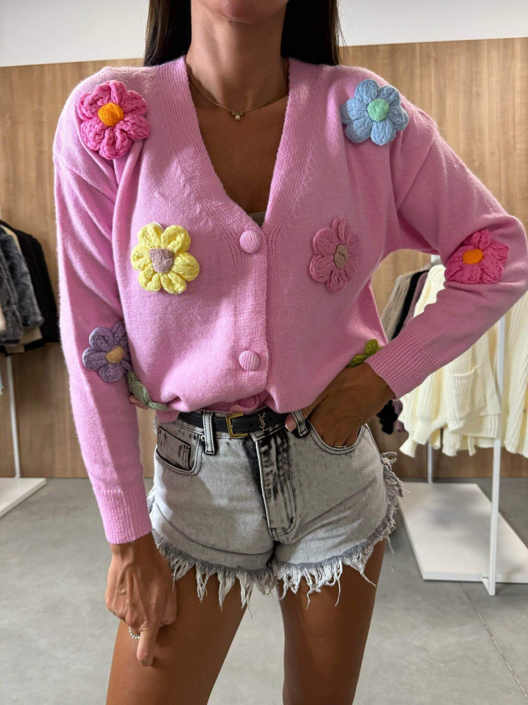 Casual Crochet Flower Cardigan Sweater Jacket