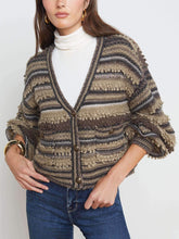 Load image into Gallery viewer, Classic Army Green Striped Short Cardigan Jacket