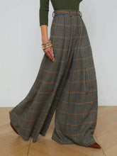 Carregar imagem no visualizador da galeria, Retro Casual Plaid Suit Wide-leg Pants