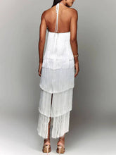 Load image into Gallery viewer, Fashionable Halter Neck Tassel Backless Slit Party Dress