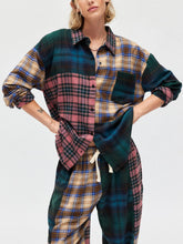 Load image into Gallery viewer, Unique Plaid Trousers Loose Stitching Pajama Set