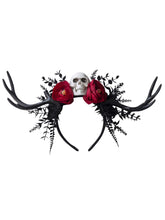 Load image into Gallery viewer, Halloween Flower Antler Headband Crown