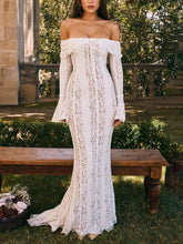 Load image into Gallery viewer, Elegant One Shoulder Lace Fishtail Maxi Dress