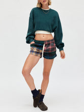 Load image into Gallery viewer, Unique Plaid Shorts Loose Stitching Pajama Set