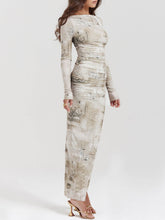 Laden Sie das Bild in den Galerie-Viewer, Pale Sage Print Maxi Dress