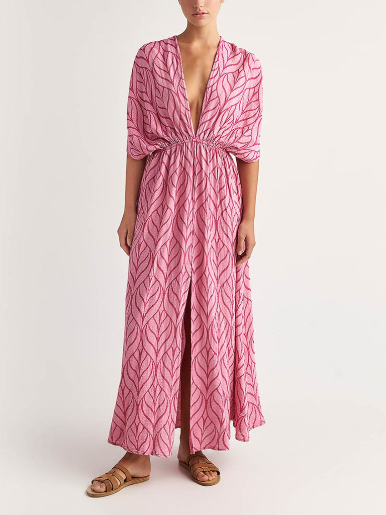 Robe longue imprimée style resort