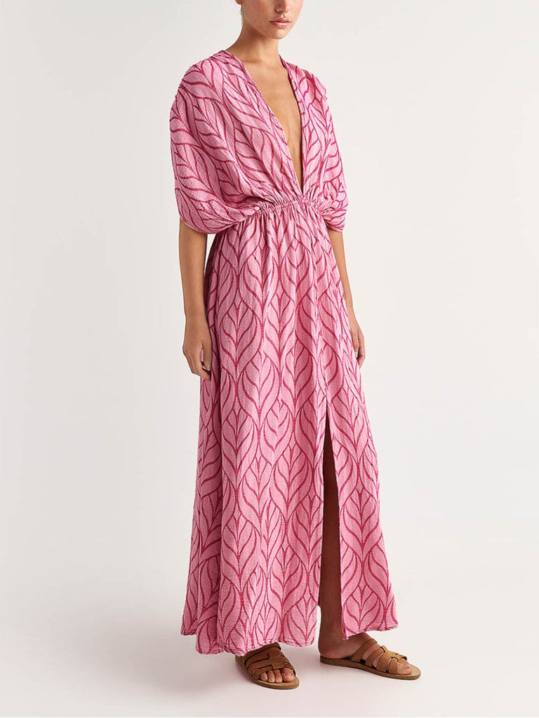 Robe longue imprimée style resort