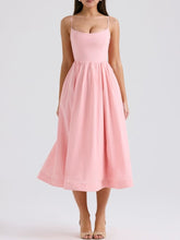 Lataa kuva Galleria-katseluun, Rose Pink Cotton Corset Sundress