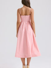 Lataa kuva Galleria-katseluun, Rose Pink Cotton Corset Sundress