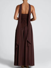 Load image into Gallery viewer, Strapless Slit Ribbon Maxi Dress
