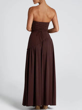 Load image into Gallery viewer, Strapless Slit Ribbon Maxi Dress