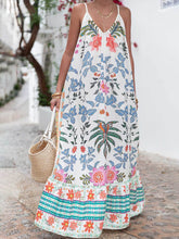 Load image into Gallery viewer, Vacation Beach V-Neck Floral Print Maxi Dress