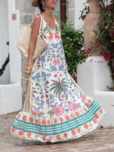 Load image into Gallery viewer, Vacation Beach V-Neck Floral Print Maxi Dress