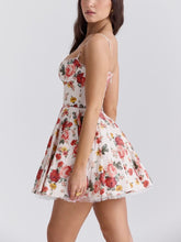 Load image into Gallery viewer, Italian Rose Print Tulle Mini Dress