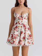 Load image into Gallery viewer, Italian Rose Print Tulle Mini Dress