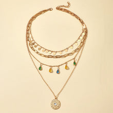 Load image into Gallery viewer, Multilayer Sequins Colored Crystal Pendant Necklace