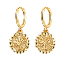 Lataa kuva Galleria-katseluun, Bohemian Round Coin Zircon Earrings