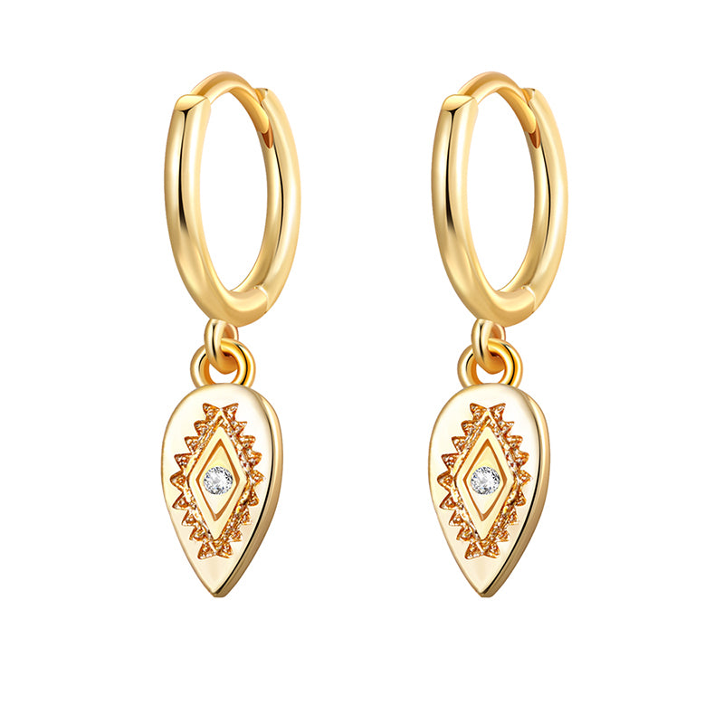 Boucles d'oreilles bohèmes rondes en zircon