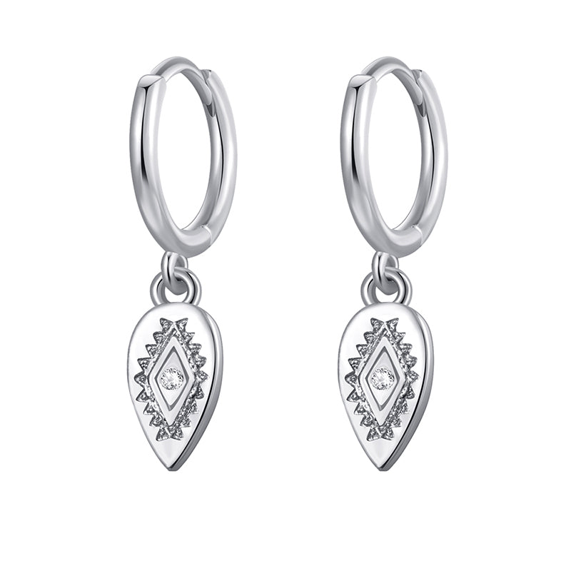 Boucles d'oreilles bohèmes rondes en zircon