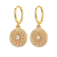 Carregar imagem no visualizador da galeria, Bohemian Round Coin Zircon Earrings