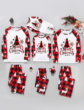 Lataa kuva Galleria-katseluun, Red Plaid Christmas Tree Pattern Family Matching Pajamas Sets