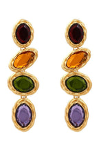 Load image into Gallery viewer, Retro Frame Gem Pendant Earrings